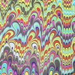 Hand Marbled Origami Paper - BUBBLE - Rainbow