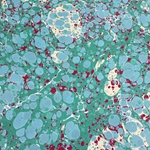 Hand Marbled Origami Paper - STONE - Green Blue Burgundy