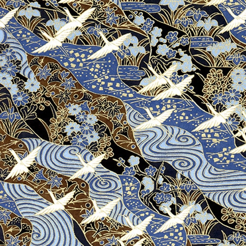 Origami Paper, Japanese Pattern, Blue Waves, Craft Folding, 15x15 cm (6x6)  #49